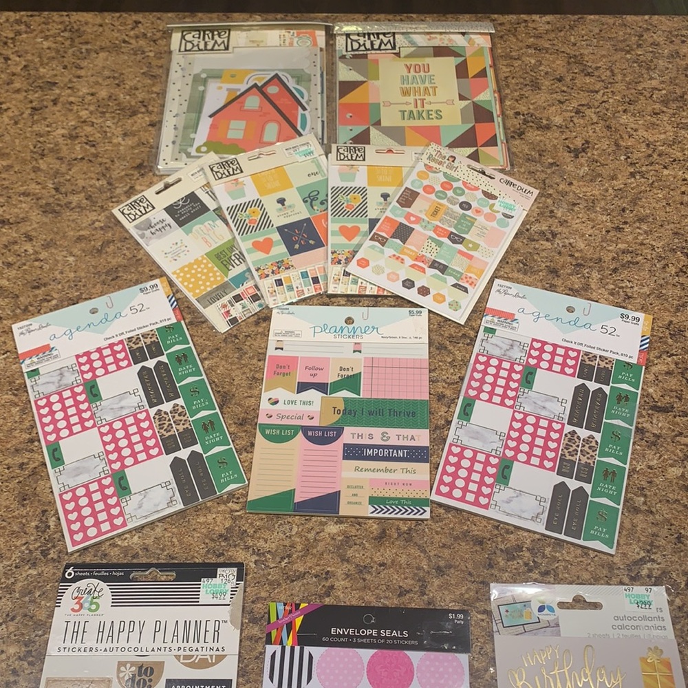 NWT Planner Lot Stickers & Inserts Carpe Diem The Paper Studio Happy Planner - Picture 4 of 4